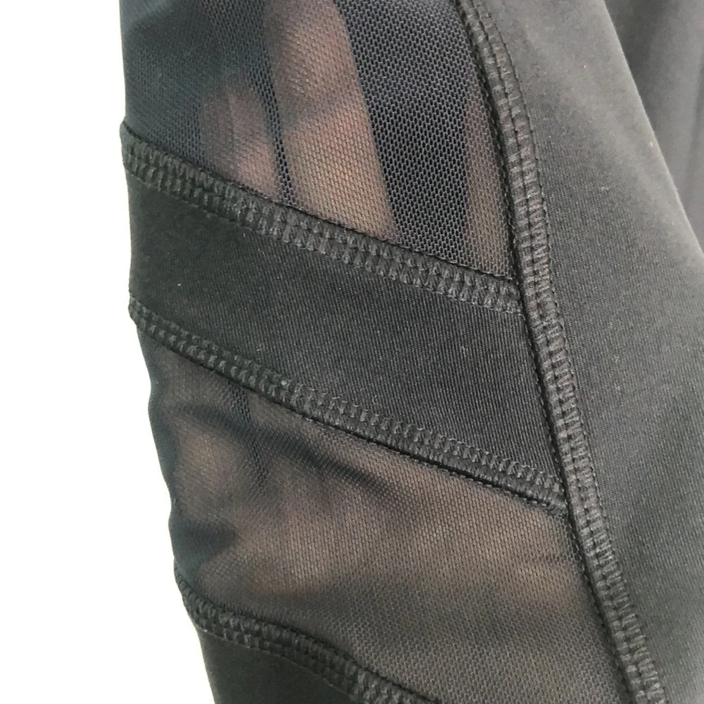 Vogo Athletica Full Length Yoga Exercise Black with Mesh Leggings Size S